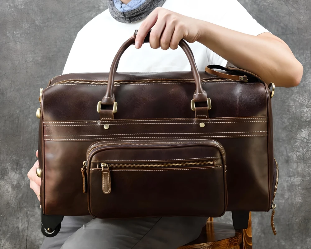 women's leather carry on bag