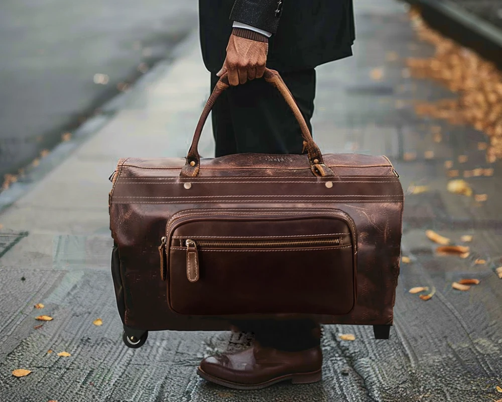 women's leather carry on bag